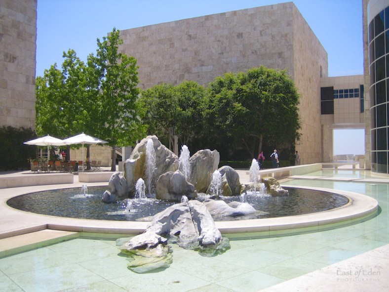 Water features are found throughout the Getty Center