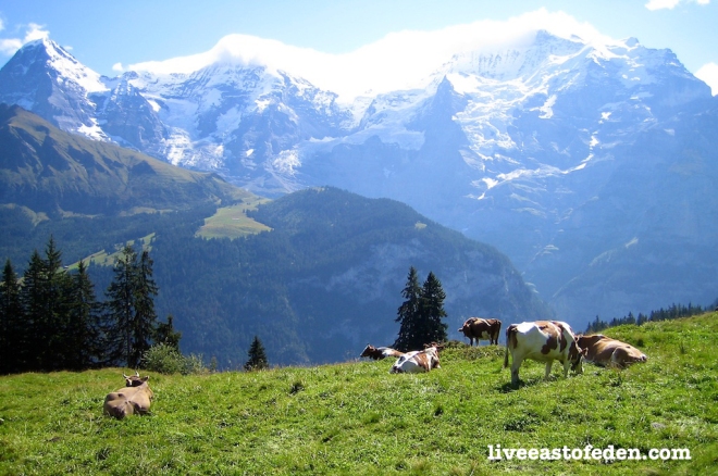 Eiger, Monch, Junfrau. Swiss Alps, Switzerland